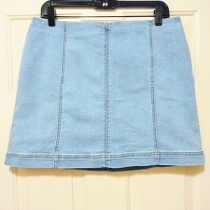 Light Denim, Stretch Mini Skirt